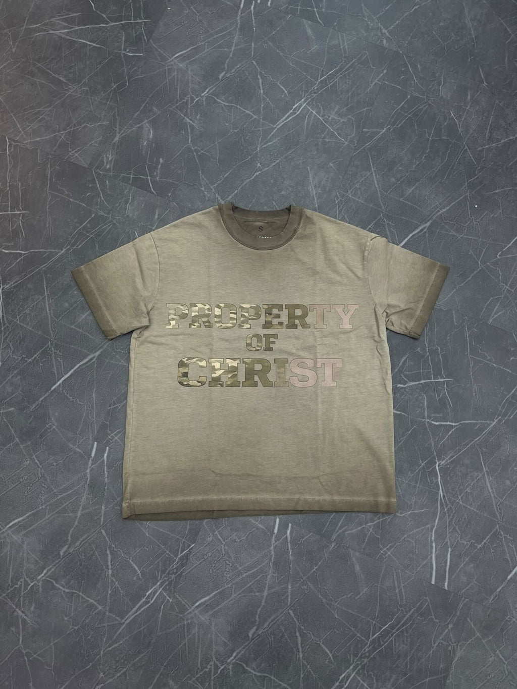 “Property of Christ Faded Camo” Tee