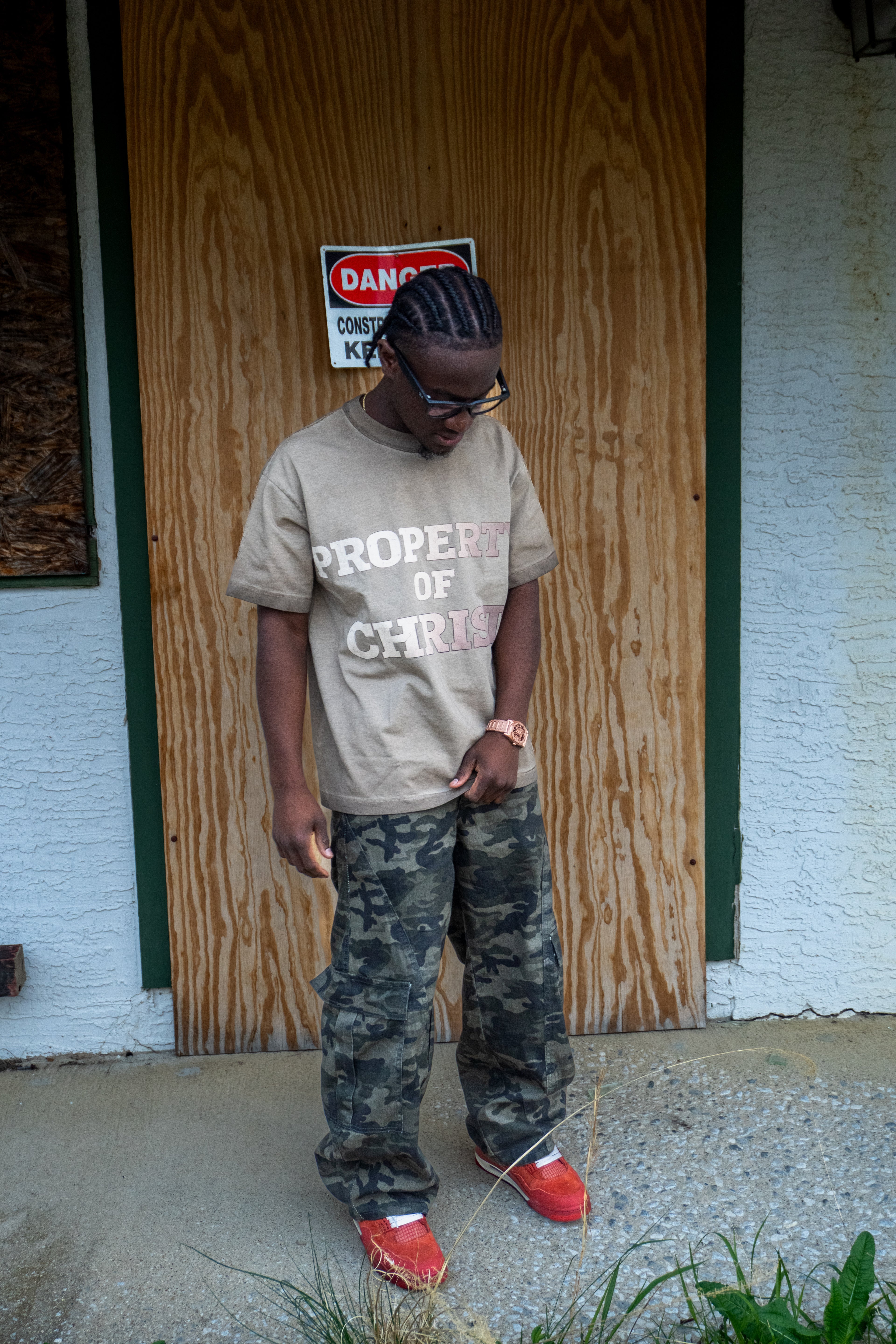 “Property of Christ Washed Tan” Tee